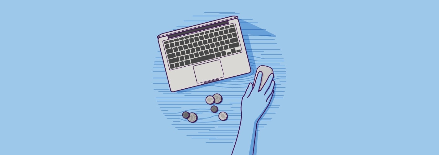 Person Working on Laptop illustration